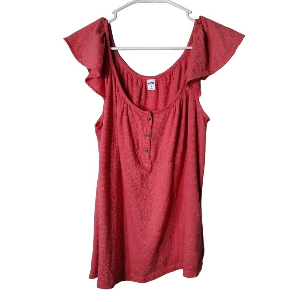 Old Navy Top Womens Small Scoop Neck Butterfly Sleeves Peach